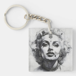 Porte-clés en acrylique représentant de belles fem