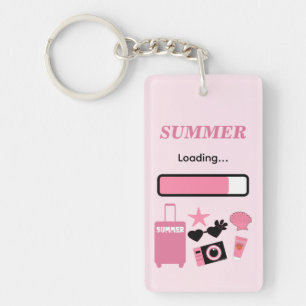 Porte-clés en acrylique rose chargement d'été