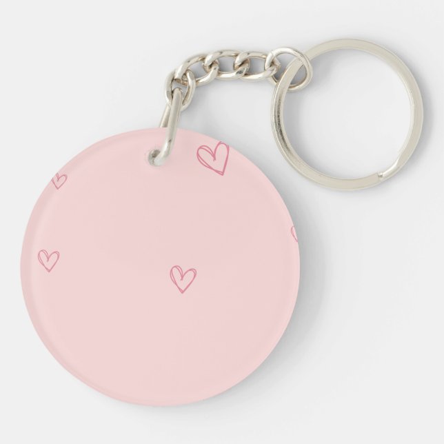 Porte-clés en acrylique rose mignon – “Elle a cru  (Dos)