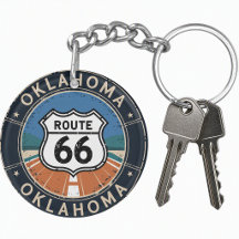 Porte-clés en acrylique Route 66 Oklahoma Travel