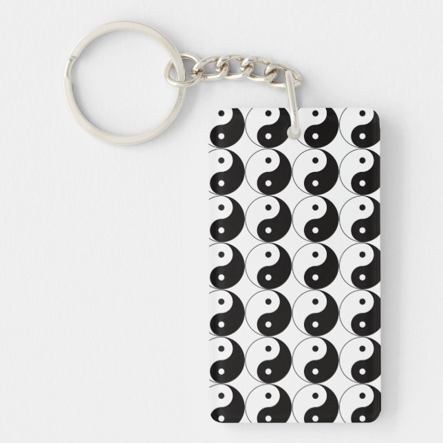 Porte-clés en acrylique symbole chinois Yin Yang T (Devant)
