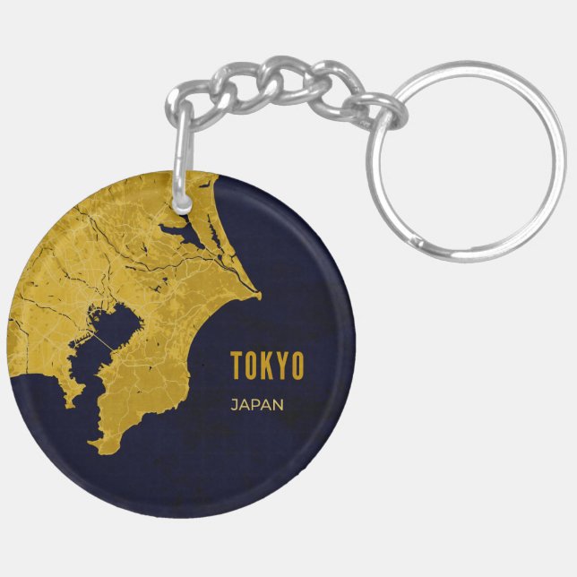 Porte-clés en acrylique Tokyo Golden Map (Dos droit)