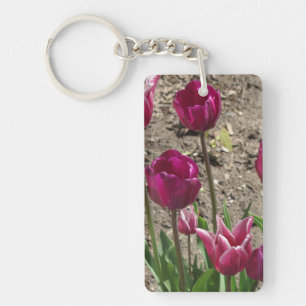 Porte-clés en acrylique Tulipes Violettes