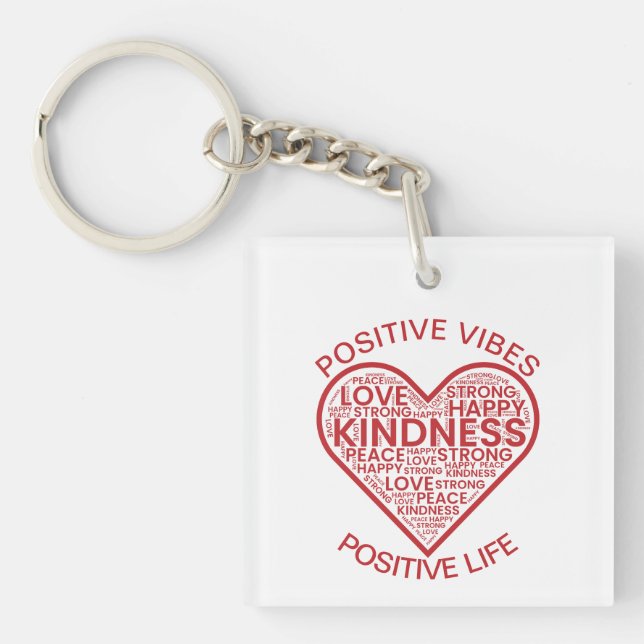 Porte-clés en acrylique Vibrations Positives Vie P (Devant)