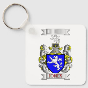 Porte-clés en aluminium Bouclier de famille Jones