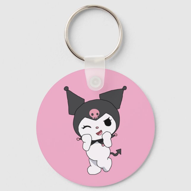 Porte-clés en aluminium double face Kuromi  (Recto)