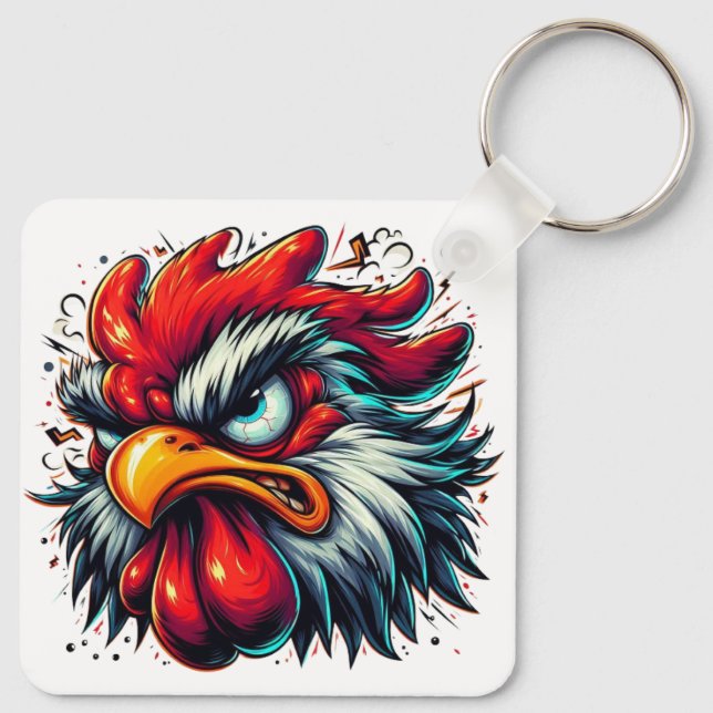 Porte-clés en aluminium "Zippy le Coq Vif" (Dos)
