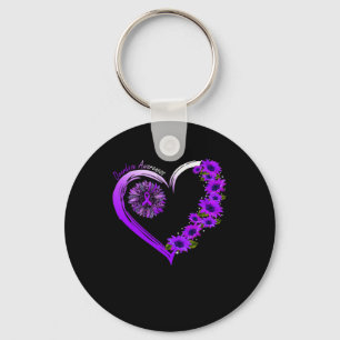 Porte-clés En Août Nous Portons Violet Surdose Sensibilisatio
