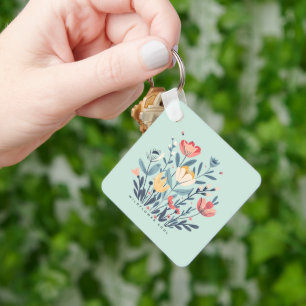 Porte-clés en art botanique floral boho Wildflower