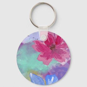 Porte-clés en art floral coloré