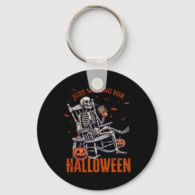 Porte-clés En Attente De La Partie Halloween Skeleton (Recto)