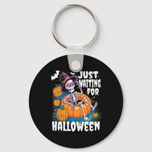 Porte-clés En Attente D'Halloween Funny Skeleton Éffrayant S (Recto)