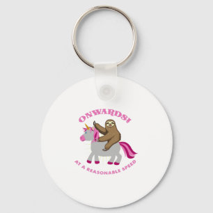 Porte-clés En avant à une licorne raisonnable d'équitation 