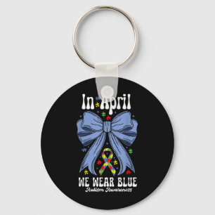 Porte-clés En Avril Nous Portons Bleu Pour Sensibilisation su