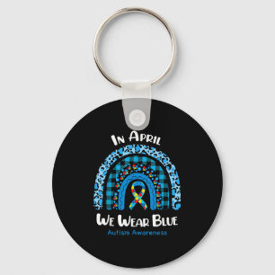 Porte-clés En Avril Nous Portons Blue Rainbow Puzzle Autism A