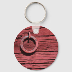 Porte-clés en bois rouge rural rustique de mur de