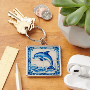 Porte-clés en céramique de style azulejo de Portug