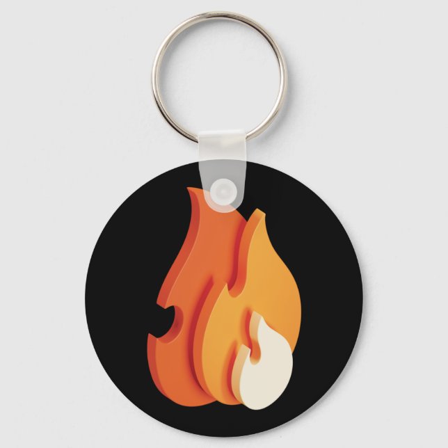 Porte-clés En feu (Icône Flames 3D) (Recto)