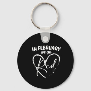 Porte-clés En Février, Nous allons Red Women Heart Disease Aw