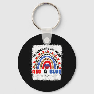 Porte-clés En Février Nous Portons Rouge &amp; Blue Chd Sensi