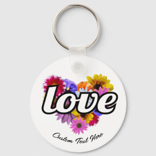 Porte-clés En Fleur - Amour Coeur En Forme De Bouquet Floral