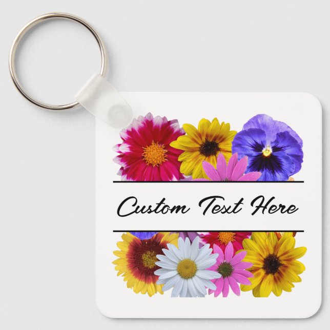 Porte-clés En fleur - Carré Split Floral (Recto)