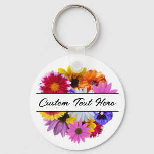 Porte-clés En fleur - Fleur à éclats ronds
