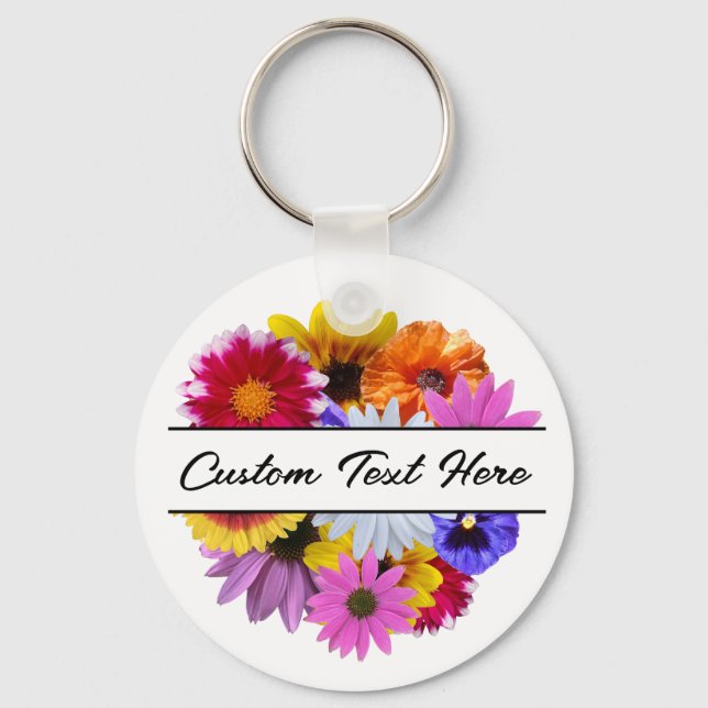 Porte-clés En fleur - Fleur à éclats ronds (Recto)