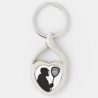 Porte-clés en forme de cœur avec silhouette de gar