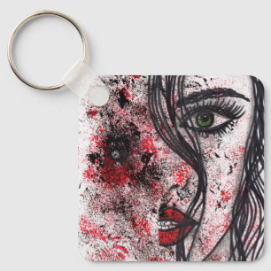 Porte-clés en ligne d'art abstrait grunge gothique