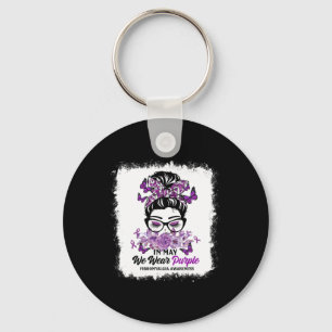 Porte-clés En Mai Nous Portons Violet Messy Bun Fibromyalgie 