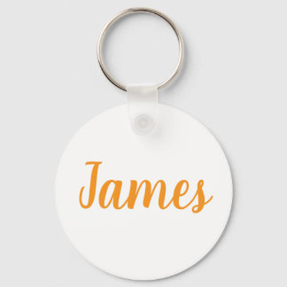 Porte-clés en métal au nom de James
