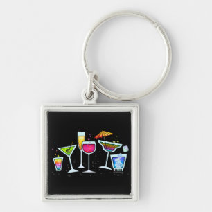 Porte-clés en métal VERRES À COCKTAIL