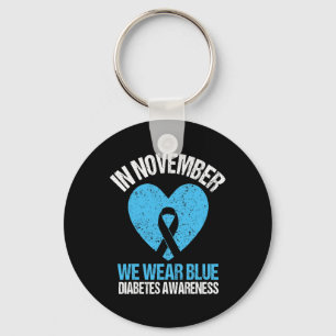 Porte-clés En Novembre Nous Portons Bleu Diabète Sensibilisat