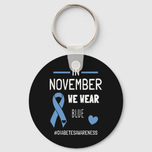 Porte-clés En Novembre Nous Portons Bleu Diabétique Type 1 Di