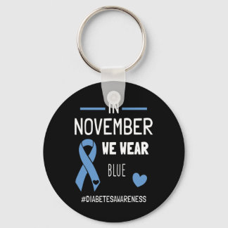 Porte-clés En Novembre Nous Portons Bleu Diabétique Type 1 Di