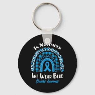 Porte-clés En Novembre Nous Portons Blue Rainbow Diabetes Awa