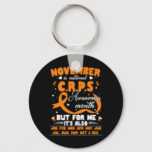 Porte-clés En Novembre Nous Portons Orange Ribbon Crps Sensib