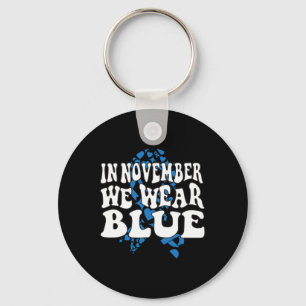 Porte-clés En novembre We Wear Blue Ribbon Diabete Awareness