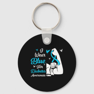 Porte-clés En novembre We Wear Blue Ribbon Diabete Awareness