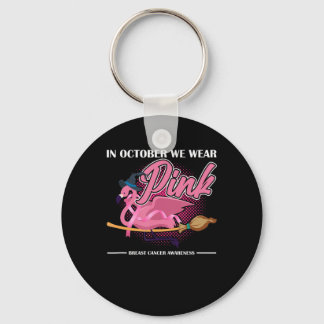 Porte-clés En Octobre Nous Portons Flamant rose Rose Pinceau 