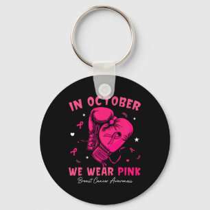 Porte-clés En Octobre Nous Portons Pink Boxe Glove Cancer Du