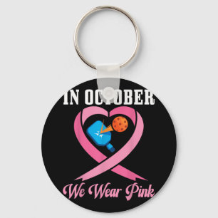 Porte-clés En Octobre Nous Portons Pink Pickleball Cancer Du