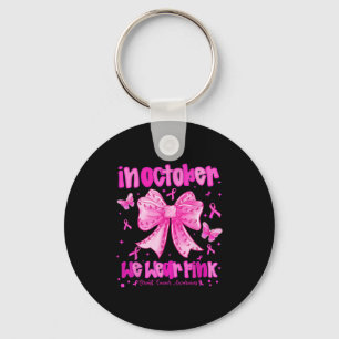 Porte-clés En Octobre Nous Portons Pink Preppy Coquette Bow B