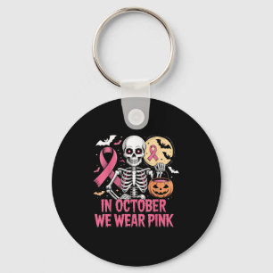 Porte-clés En Octobre Nous Portons Squelette Rose Hal Cancer