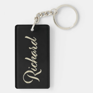 Porte-clés en or blanc Richard pendentif