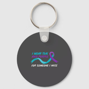 Porte-clés En Septembre Nous Portons Du Turquoise Et Du Viole