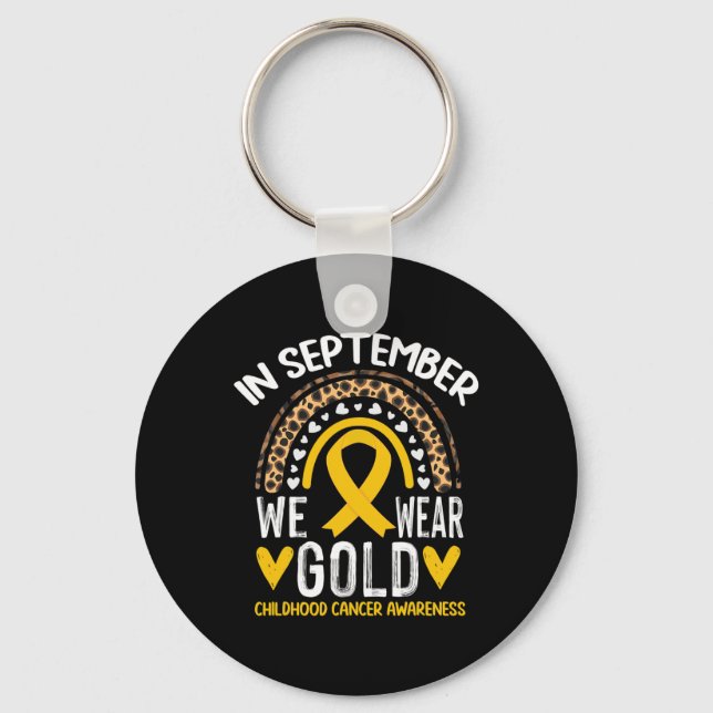 Porte-clés En Septembre, Nous Portons Gold Childhood Cancer A (Recto)