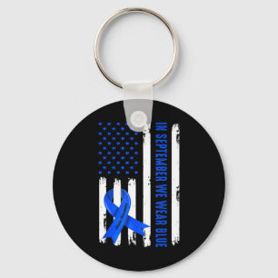 Porte-clés En Septembre, Nous Portons Le Ruban Bleu Ataxie Se