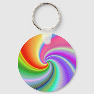 Porte-clés en spirale coloré de fractale